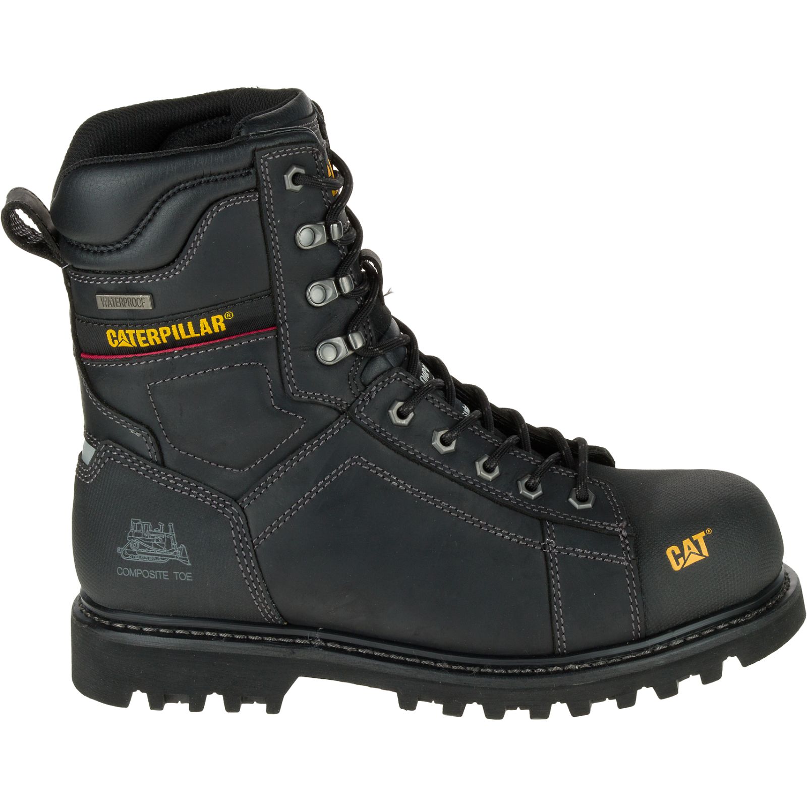 Men's Caterpillar Control 8" Waterproof Composite Toe Csa Work Boots Black Ireland LBPE67045